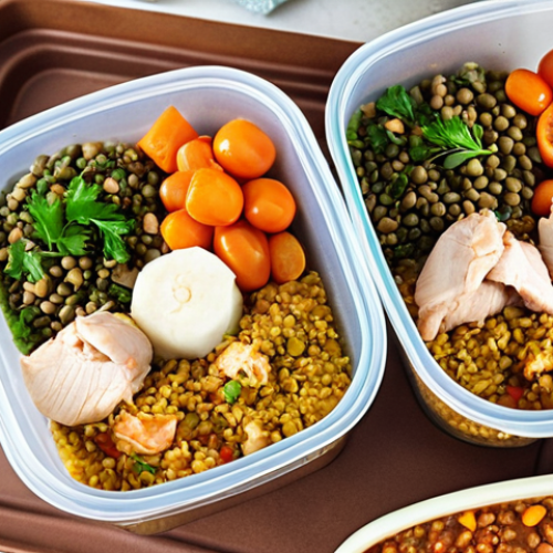 Home 4 **
Prompt: "Assortment of colorful, healthy meal prep containers filled with Turkish-inspired dishes like bulgur pilavı with chicken and vegetables, and lentil soup. Focus on fresh ingredients and organized containers. Kitchen setting, natural light."
**